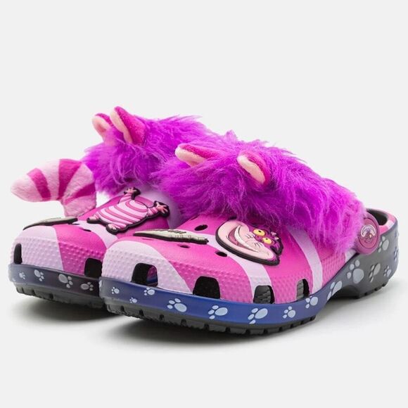 C13 Cheshire Cat Clogs Unisex KIDS Alice in Wonderland CROCS Disney NWT / Sealed - Picture 4 of 8